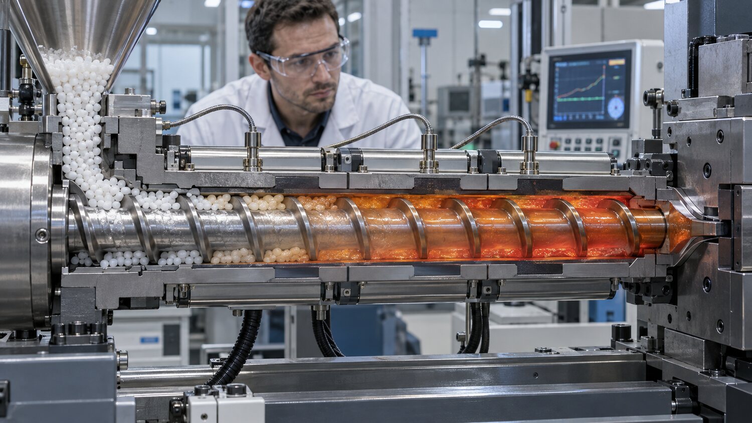 Die abstoßende Schraube verwandelt sich in plastische Stabilität.