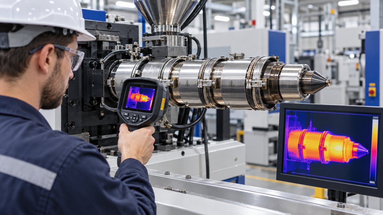 Zylindertemperatur Düsentemperatur und Schmelzzeitregelung